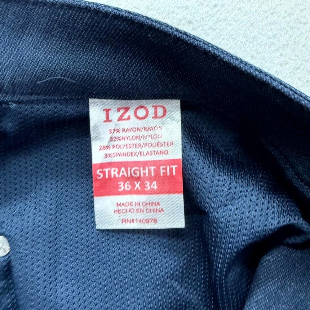 Izod Advantage Performance‎ Ankle Pants Mens 39x34* Blue Stretch Straight Fit